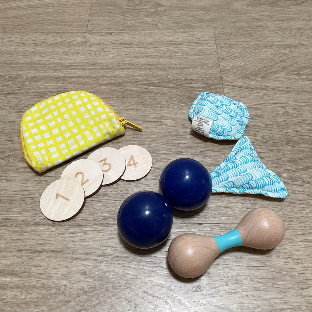 Lovevery First Wallet Wood Coins Wooden Rattle Opposites Balls bean bag lot